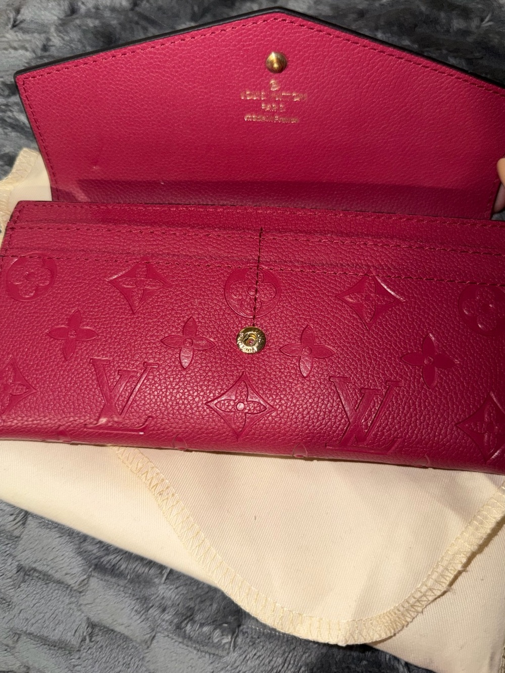 Red Monogram Envelope Wallet - Picture 7 of 7